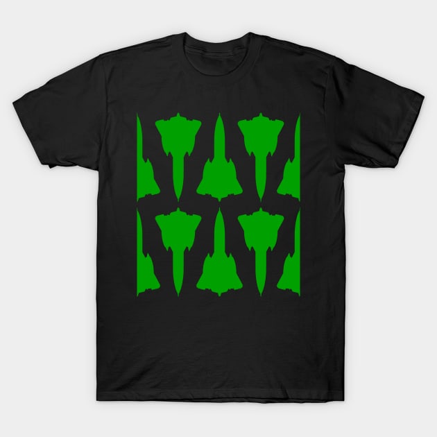 Lockheed SR-71 Blackbird - Green & White Pattern Design T-Shirt by PlaneJaneDesign